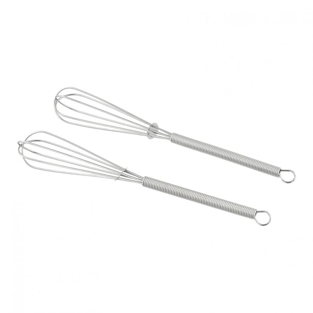 2PCS Mini Small Stainless Steel Balloon Wire Whisk Set Whip Mix Stir Beat