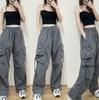 Solid Color Women's Spring Autumn Plus Size Dopamine Loose Wide Leg Elastic Waist Pants Thin Breathable  Work Pants