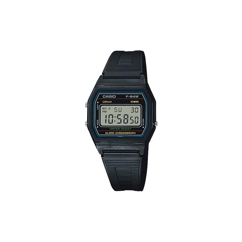 

Casio Series YOUTH Series-Silicone Small Square Life Waterproof Quartz Movement Resin Strap Japanese and Korean Watch 38.733.4mm Men s F-84W-1 чёрный