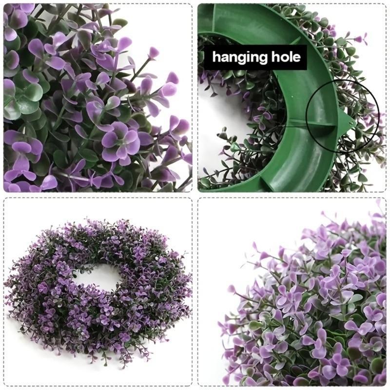Artificial Eucalyptuses Flower Wreath Door Wreath PurpleFlower Wreath Home