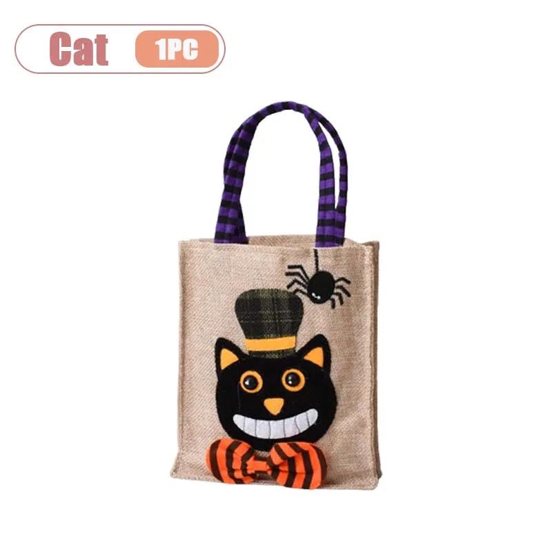 

1-10PCS Halloween Gift Bags Treat Bags with Handles Party Favors Candy Supplies Decorations for Children School Events Use As Shown