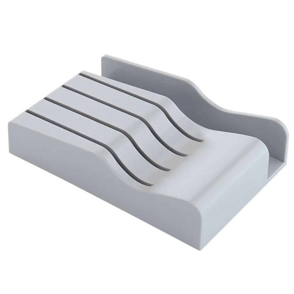 

5 слотов держатель для ножей вставной стиль ящик для столовых приборов органайзер разделочная доска серый