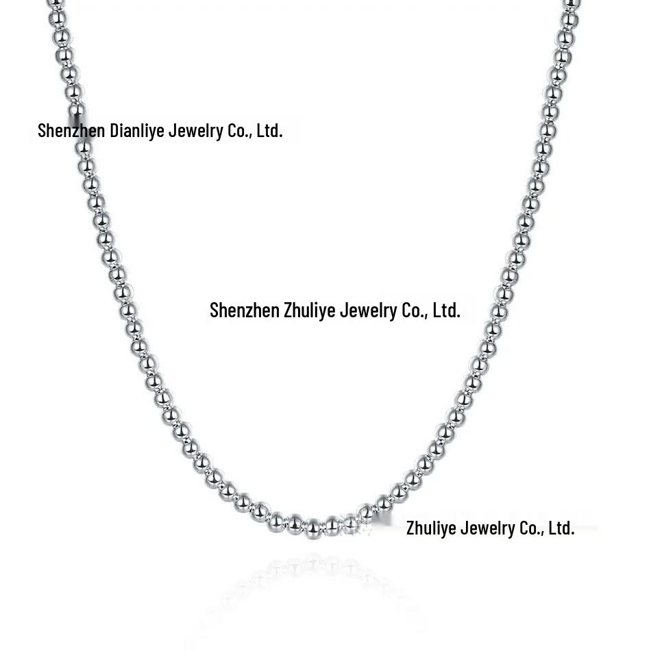 Silver-Plated 4MM Buddhist Bead Necklace - Trendy European, American, Japanese & Korean Fashion Jewelry