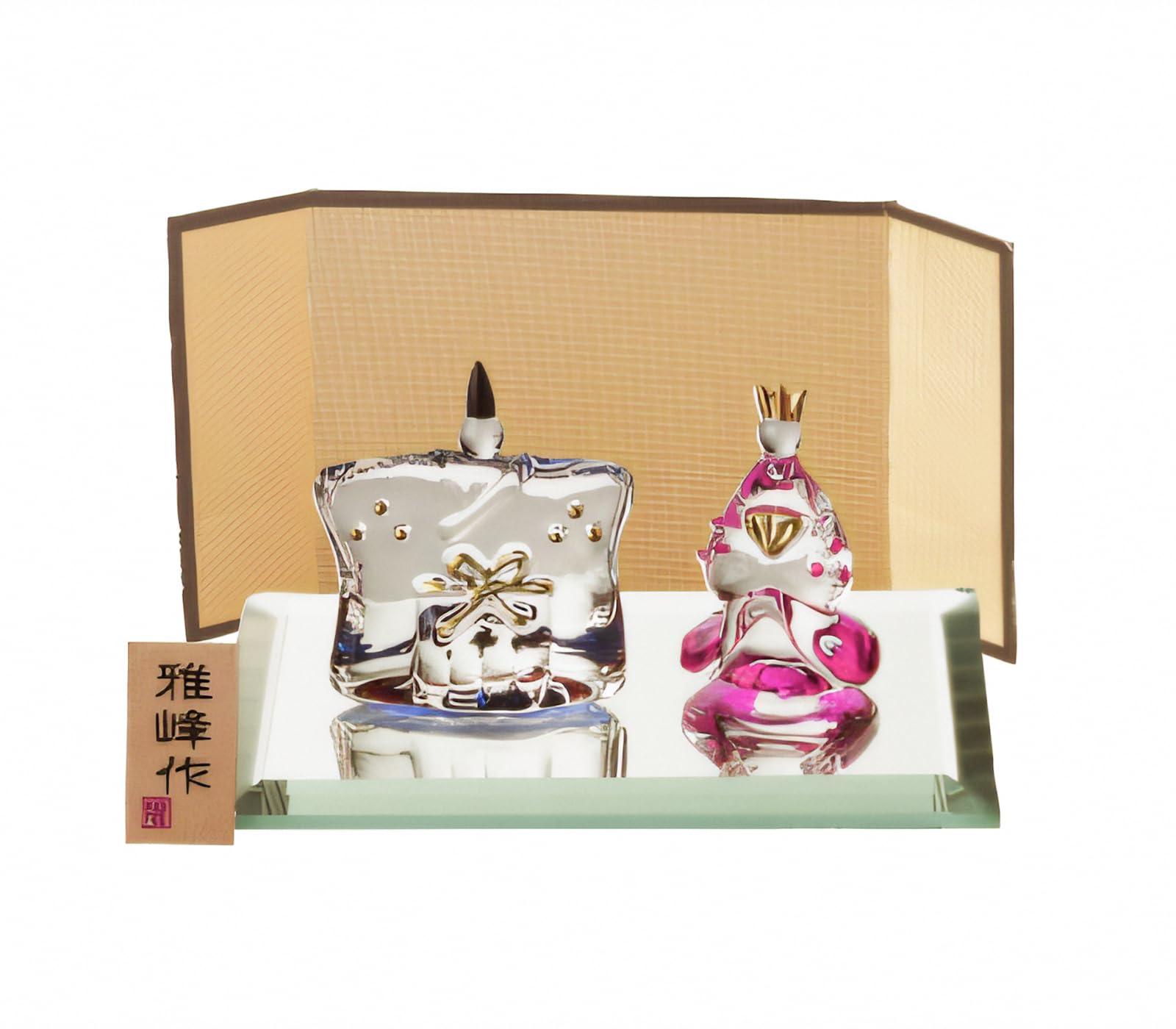 Craftsman House Peach Festival Hina Dolls Glass Standing Hina Doll Display
