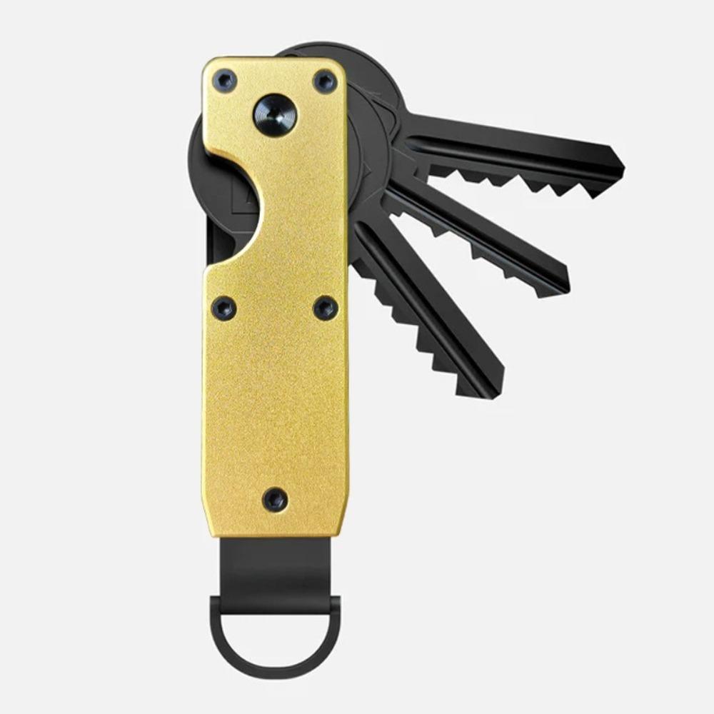

Smart Metal Key Organizer with Screwdriver Holds 2-6 Keys Keychain Minimalist Keys Bag for Keys Less Than 6.2cm золотой
