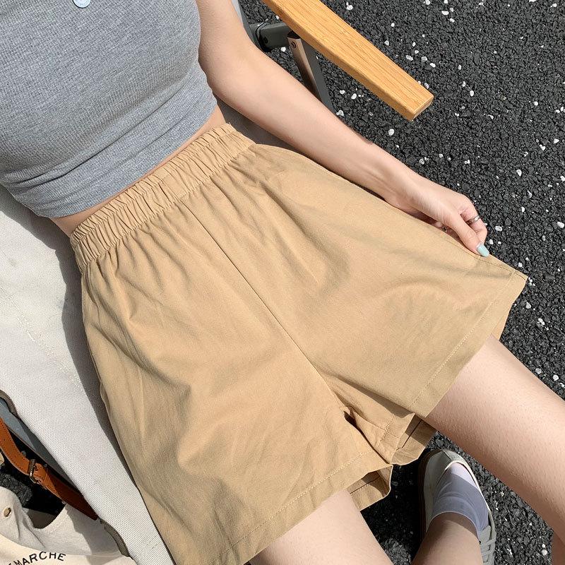 

Women s High Waist Cotton Linen A-Line Shorts - Summer Thin, Korean Style, Petite, Casual, Loose, Slimming, Wide Leg. 2XL бежевый