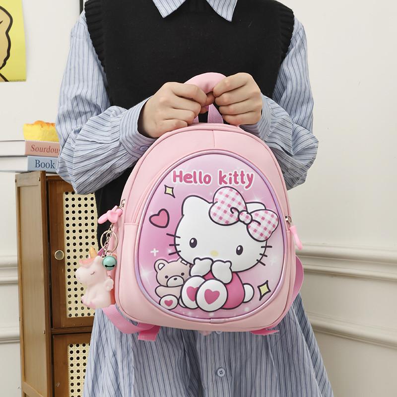 Mochila Infantil Elsa Hello Kitty Kuromi Melody Homem-Aranha Com Nylon Respirável Para Uso Na Educação Infantil E Escolar