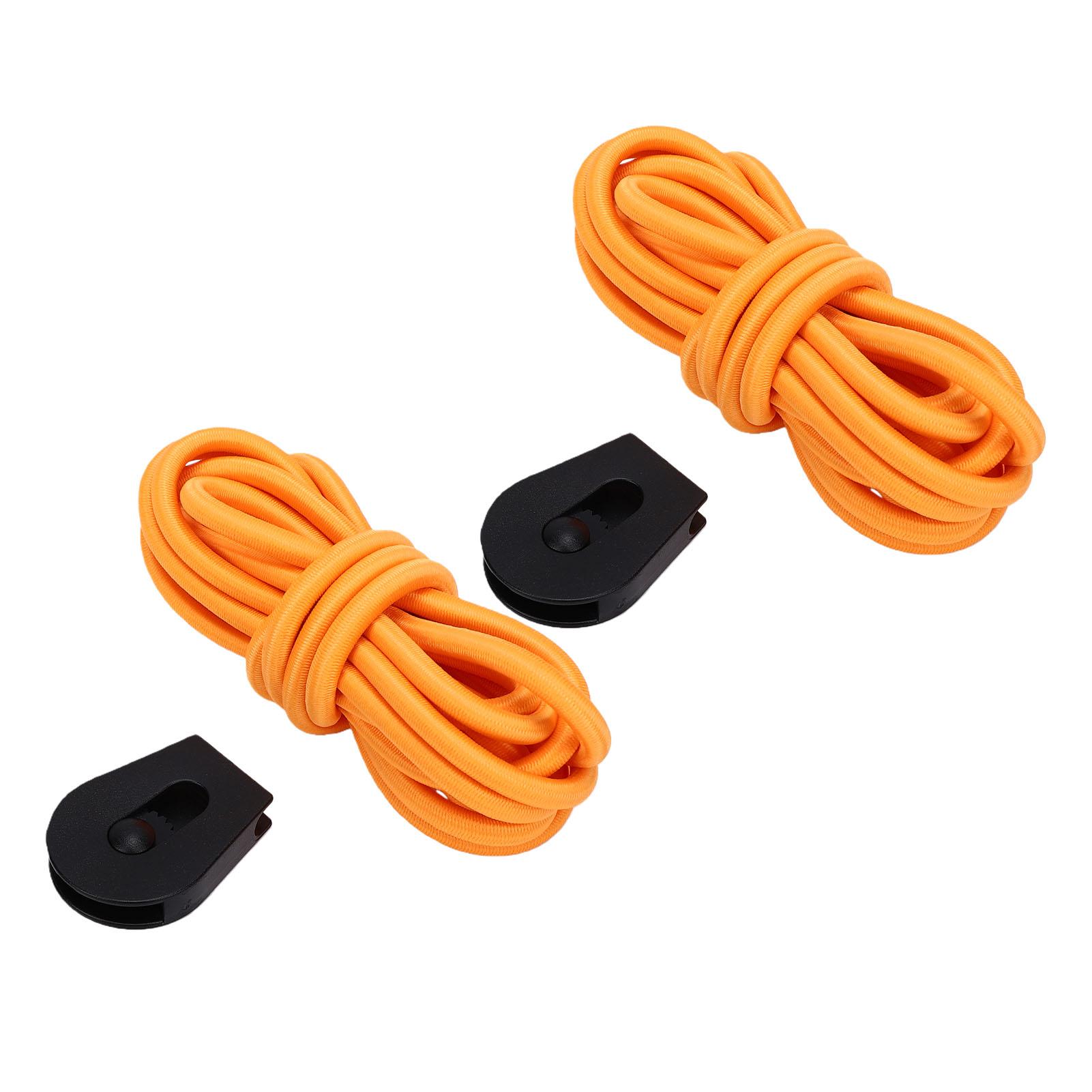 2pcs Cordes Élastiques Bungee Corde Élastique pour Kayak avec Boucle Antidérapante pour Sécuriser les Objets sur Paddleboard Longueur 250cm 5mm orange