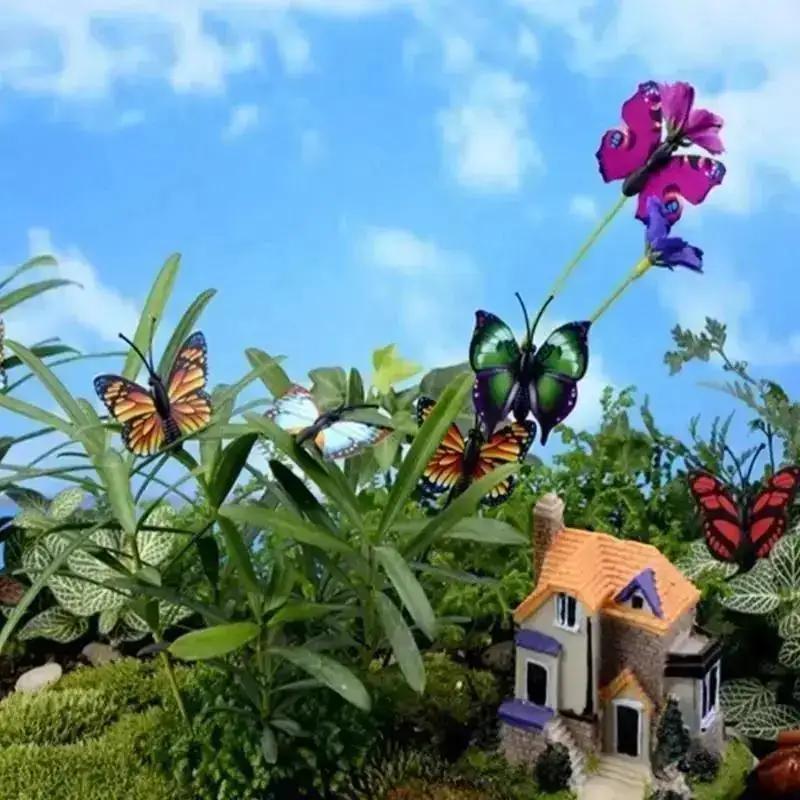 Bunch Of Butterflies Garden Yard Planter Colorful Whimsical Butterfly Stakes Decoracion Outdoor Decor Flower Pots Decoration