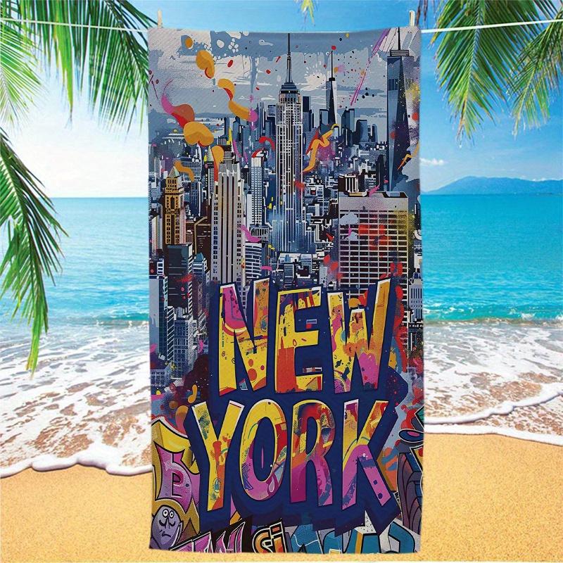 

New York Graffiti Beach Towel Soft Quick Dry Absorbent Swim Camping Summer Gift W40*H60(CM)