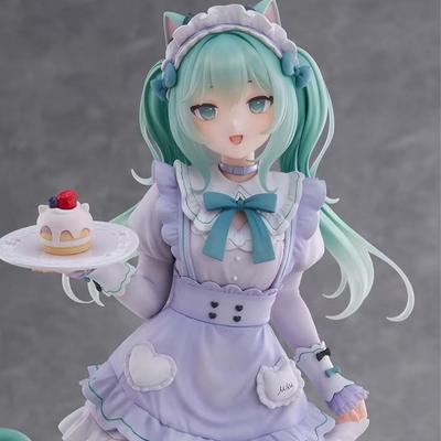 Anime Hatsune Miku Cat Ear Maid Figure Kawaii Model Collectible Desktop Ornament Gift PVC Articulated Poseable Detailed Movable Scale