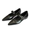 Pointed retro low-heeled flat-heeled Mary Jane shoes for women's spring new models with temperament single shoes for women