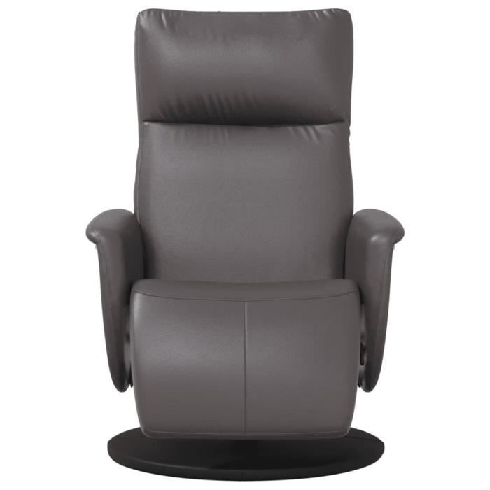 VidaXL Fauteuil inclinable avec repose-pieds gris similicuir 356547