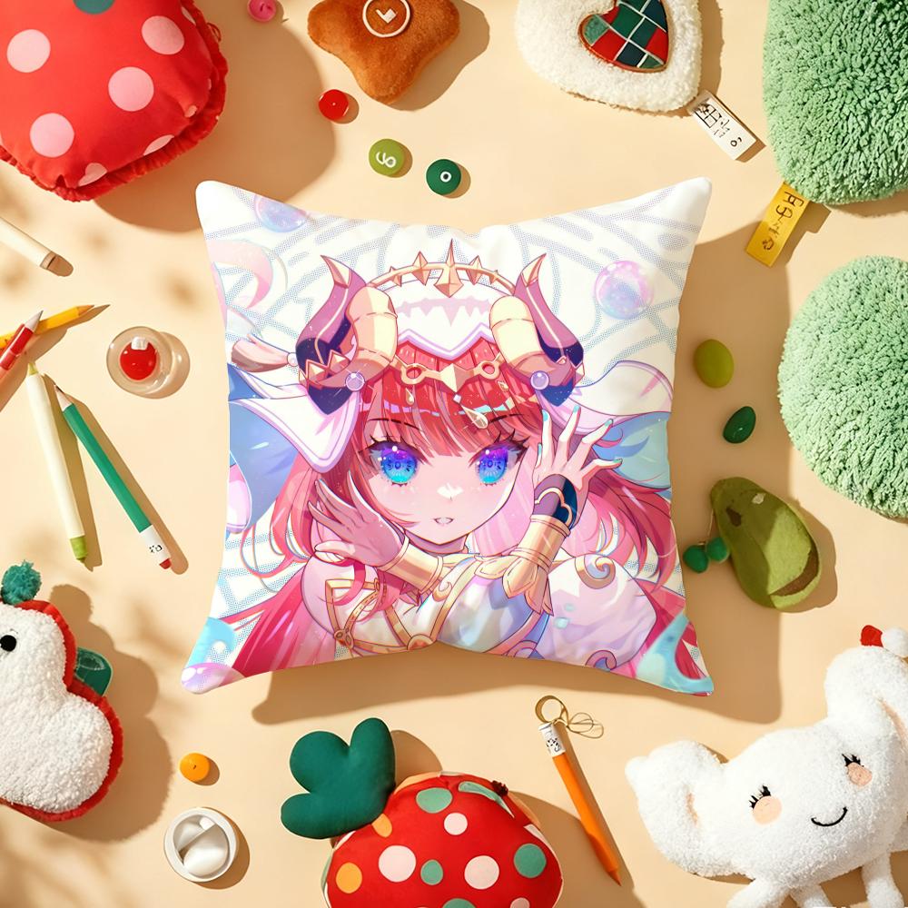 Xiao G-Genshin I-Impact Pillow Case Plush Fabric Soft Double-Sided Printed Sofa Warm Winter Home Gift Cushion Cover