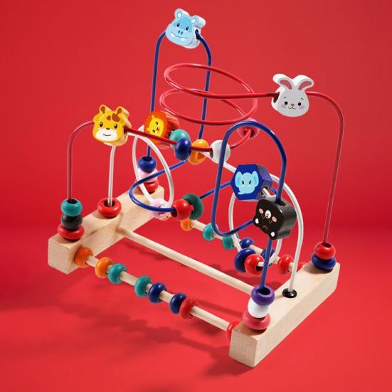 Ahşap Boncuk Labirent Oyuncak İnce Motor Becerileri Eğitici Okul Öncesi Öğrenme Hayvan Boncuklu Roller Coaster Çember Oyuncak Küçük Çocuklar Erkek Kız Hediye