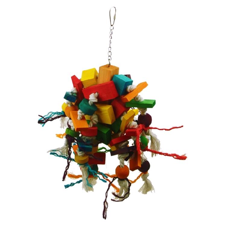 

Smooth Wooden Bird Activity Toy For Macaws Cockatoos Chewing Enrichment Rope Cage Accessories 1