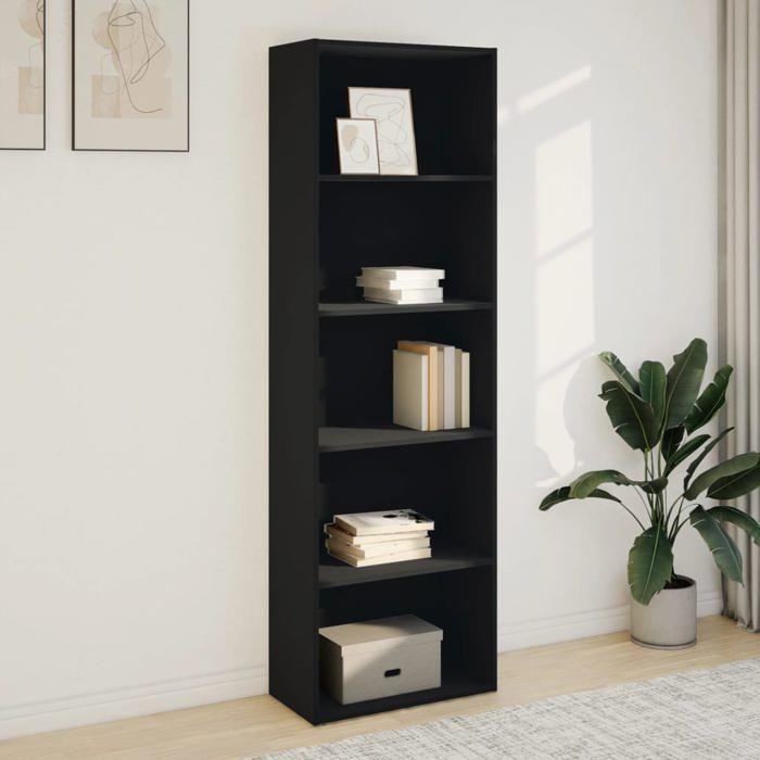 VidaXL Black Bookcase 60x30x189 Cm Engineered Wood, Shelf, Bookshelf, Book Support, Storage Cabinet, 857918