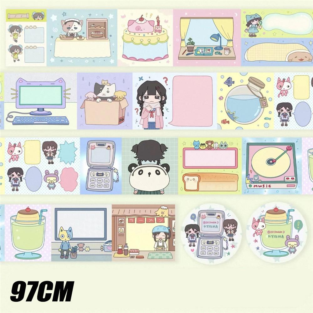 One Cycle Cute Hand-drawn Anime Cartoon Girl Stickers 35-50cm for Craft Supplies Scrapbooking Material Phone