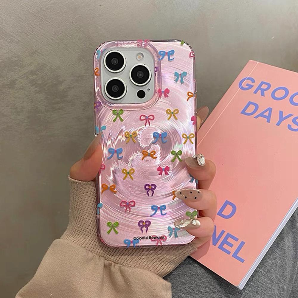 Iridescent Glossy Phone Case for iPhone 11 13 14 15 16 17 Pro 17 13 14 15 Pro Max High Quality Fantasy Floral Style Full Protection Shell