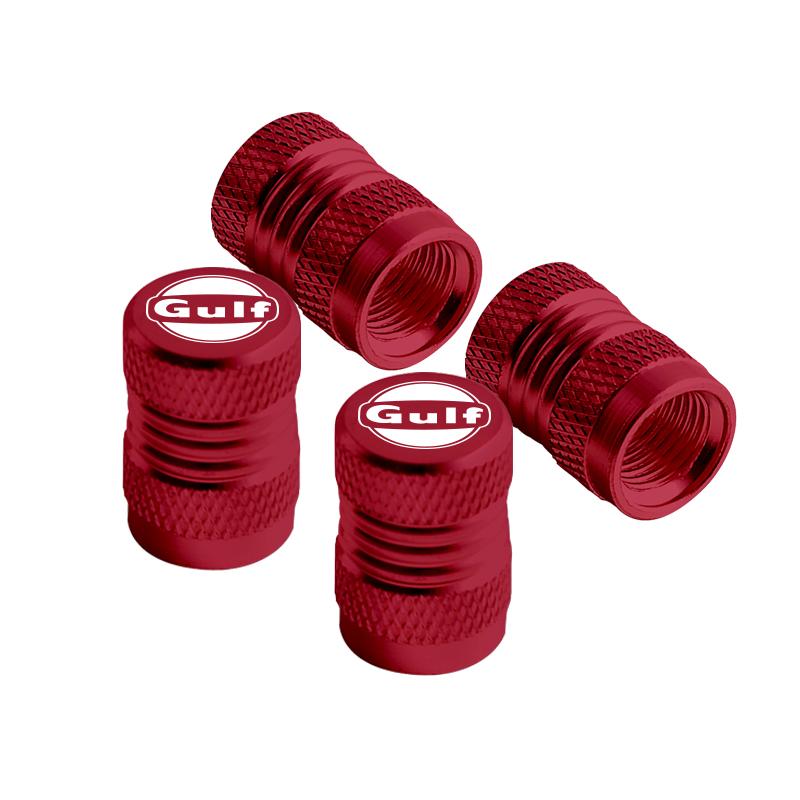 4pcs Metal For GULF Badges Jaguar Land Rover Skoda Seat Hyundai Volvo Peugeot Car Wheel Tire Valve Caps Covers Accessories