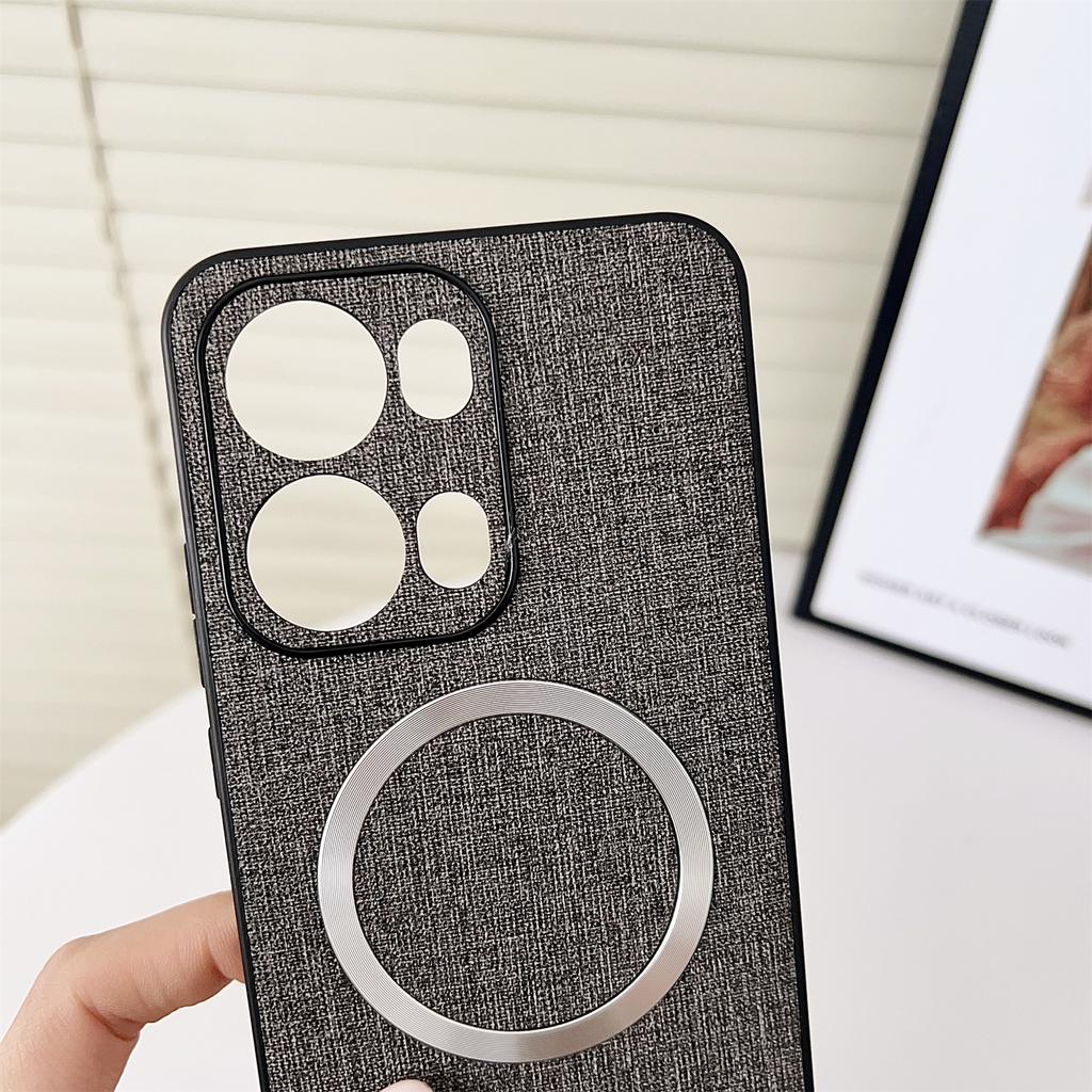 For Oppo Reno13 Pro 5G Case Drop-Proof TPU+Cloth Back Phone Cover Compatible with MagSafe