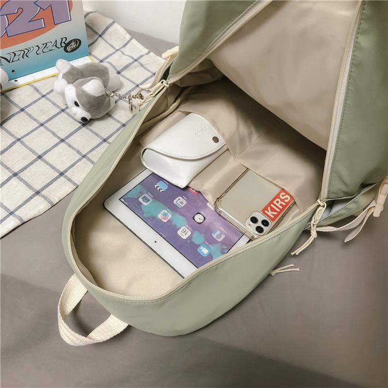 New Student Backpack Female Korean Version Trendy Letters Junior High School Campus Schoolbag Large Capacity Computer Backpack Waterproof