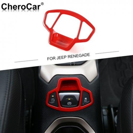 Inner Red ABS Electronic Handbrake Decor Cover Trim for Jeep Renegade 2016-