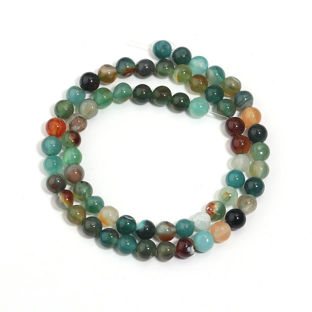 1 Strand Natural Peacock Stripe Agate Stone Beads Round Loose Beads For Jewelry Making DIY Bracelet Accessories 4/6/8/10/12mm