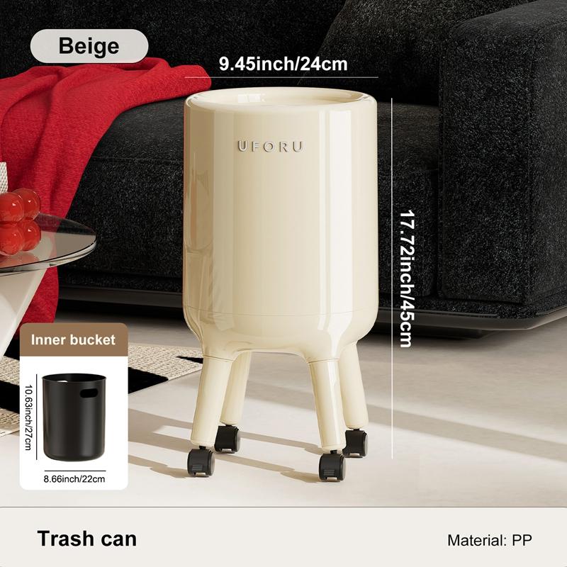 

Trash can, large-capacity lidded wastebasket, stylish design, perfect for home decor, kitchen trash can, bathroom wastebasket белый