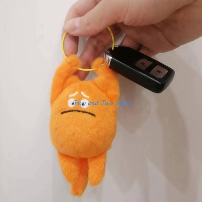 HX6F Cartoon Plush Stuffed Dolls Toy Korean Phone Chain Backpack Pendant Korean Keychain Y2K Fashion Jewelry Birthday