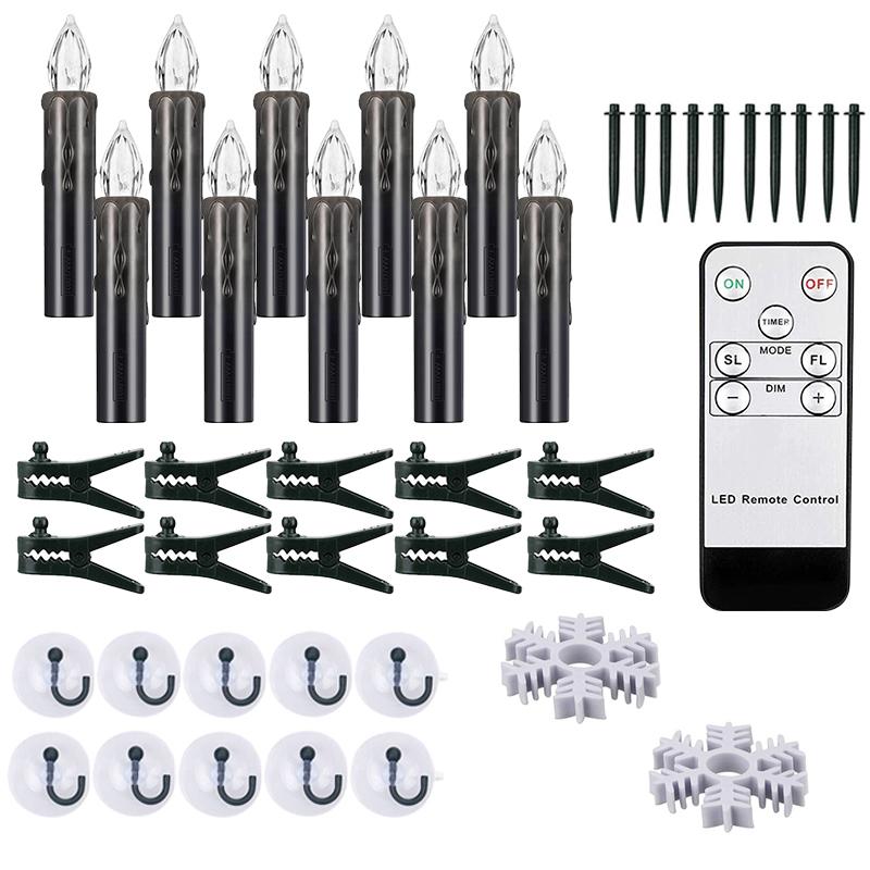 Elektronische LED-Kerze mit Timer und Fernbedienung, batteriebetrieben, flackernde Flamme, für Hochzeit, Geburtstag, Heimdekoration, Weihnachtsbaumkerze