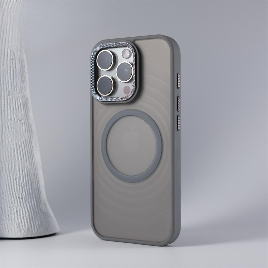 Applicable To Apple 17 Wave Pattern Magnetic Suction Phone Case IPhone 16 Promax Drill Pattern Lens Protective Case 15