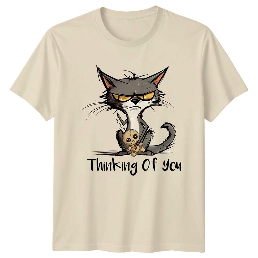 Thinking Of You TShirt Voodoo Cat Sarcastic Humor Birthday Gift For Him And Her