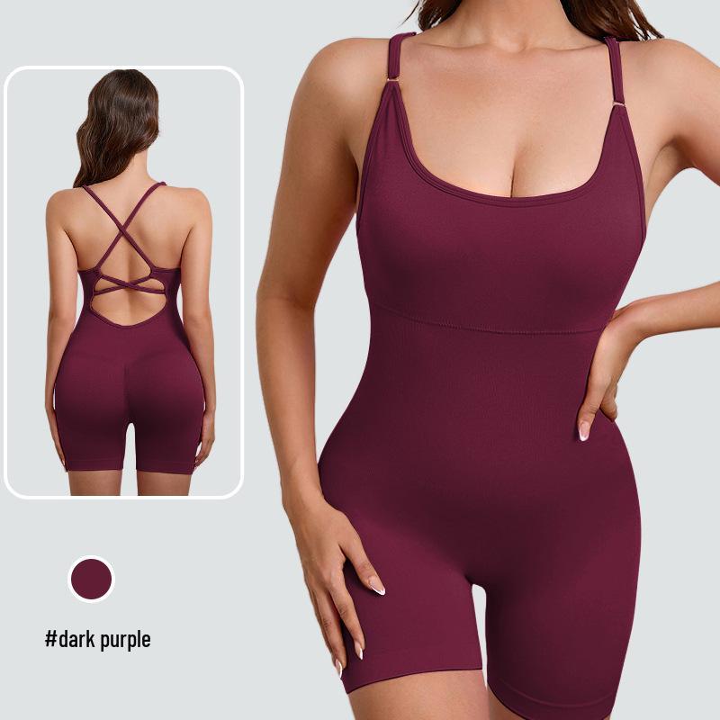 "Women's Nude Yoga Sling Jumpsuit for High-Intensity Dance & Fitness"