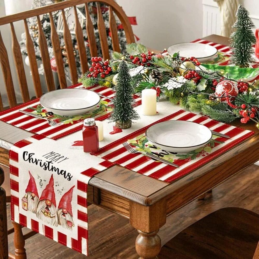 4 Pcs Wrinkle-Proof Nutcrackers Christmas Placemats Soft Tablecloth Christmas Table Mats  Party