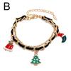 Christmas Reindeer Bracelet Santa Claus Bells Hat Gloves Xmas Tree Pendants Jewelry