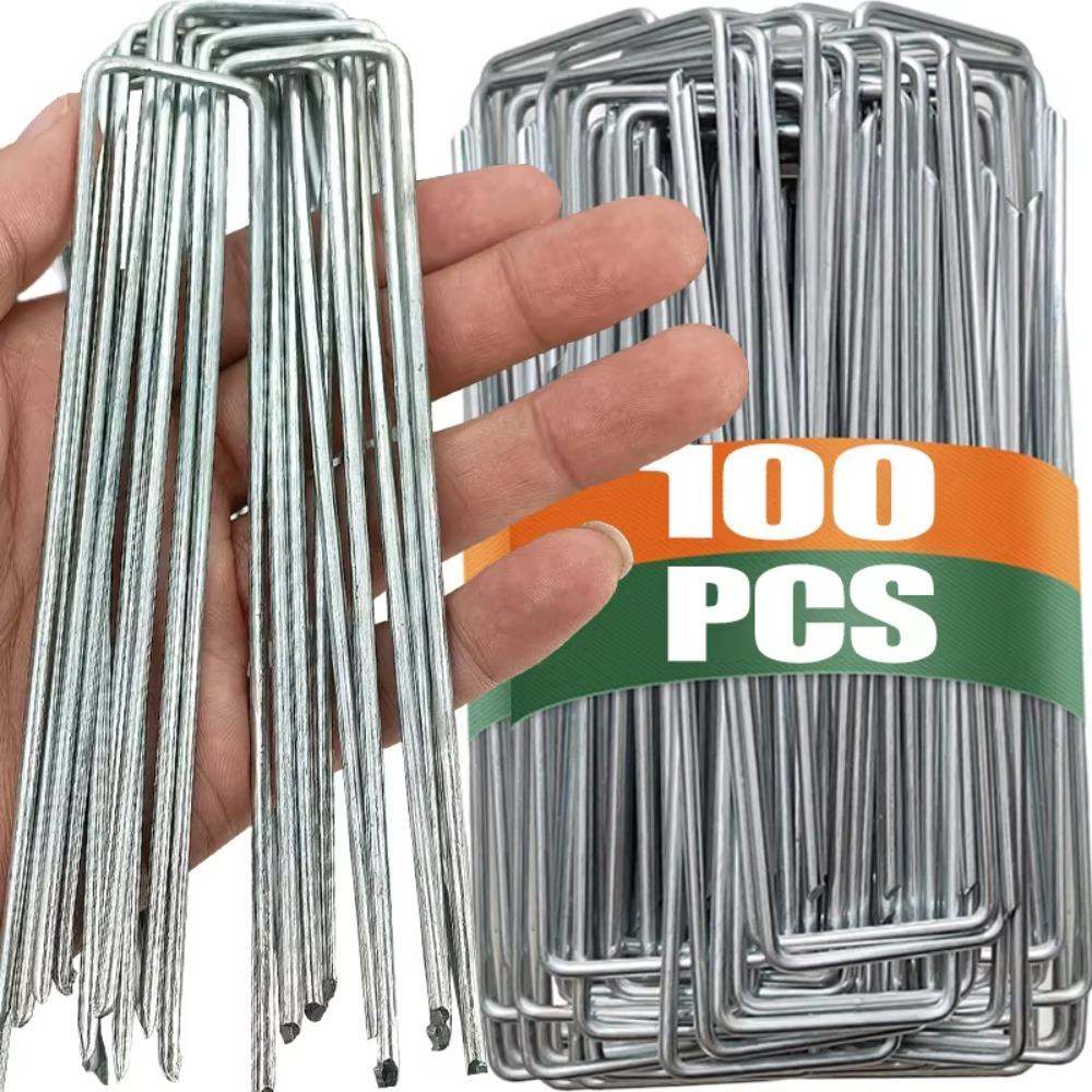 Steel Ground Pegs Heavy Duty Garden Stakes Landscaping Supplies Lawn Stakes Garden Tools