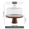 Wooden High-Foot Cake Stand and Dessert Tray with Lid