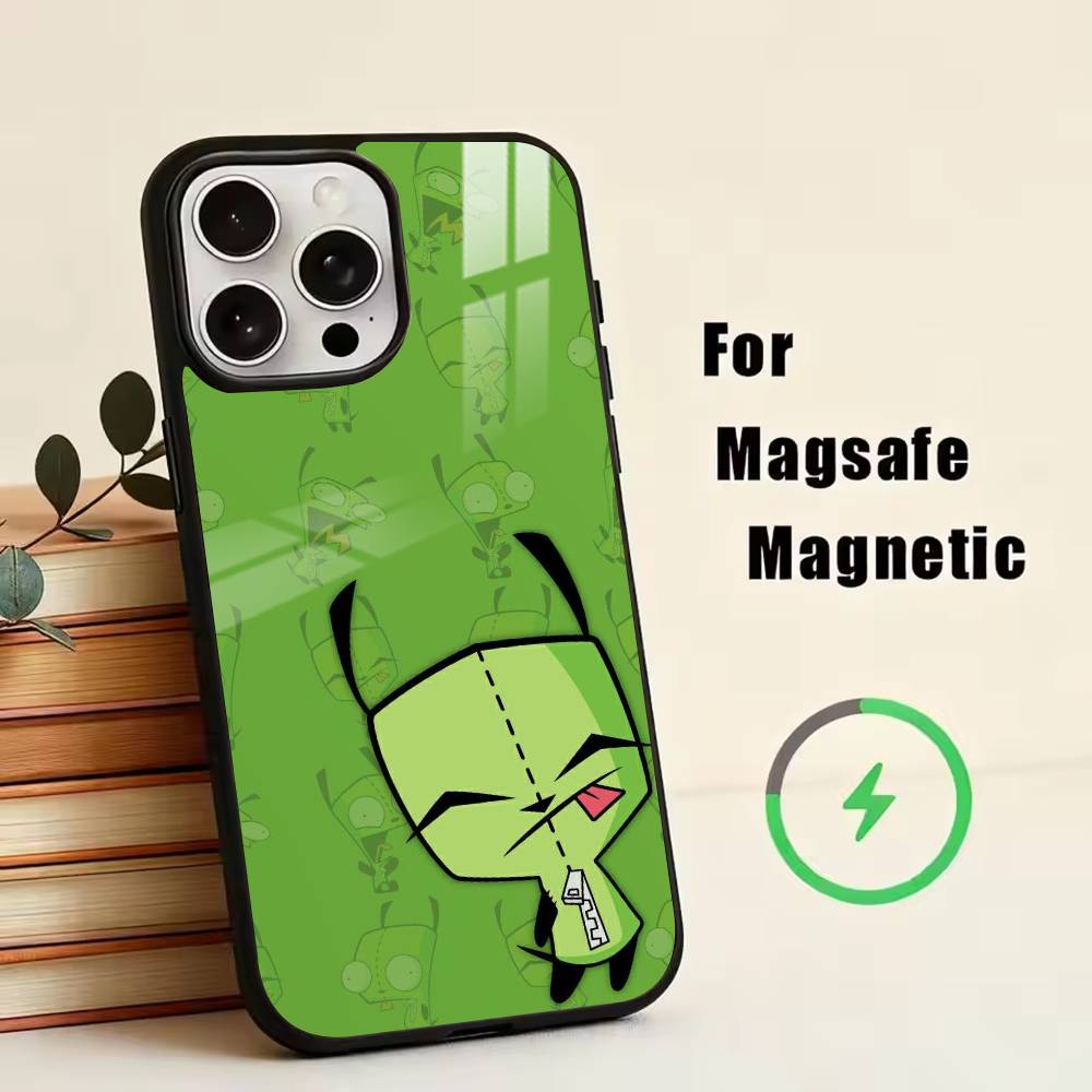 

Invader Z-ZIM Phone Case For iPhone17,16,15,14,13,12,11 Plus,Pro Magnetic For Magsafe Wireless Charging iPhone12