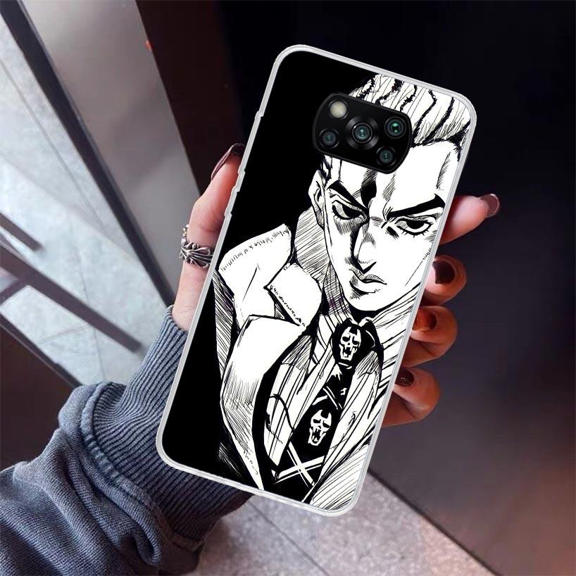 JoJo Kira Yoshikage Killer Queen Phone Case For Xiaomi Poco X7 X6 X5 Pro F7 Ultra Redmi 15C 15 13 13C 12 12C 10 10A 10C 9 9A 9C
