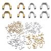 30pcs Stainless Steel Wire Protectors Guard Guardian Protectors Loops U Shape Clasps Connector For Jewelry Making Accessories