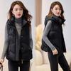 Cangzhou Autumn and Winter New Hooded Outer Wear Down Cotton Vest Large Size Warm Vest Cotton Vest Thickened Cotton Vest Women