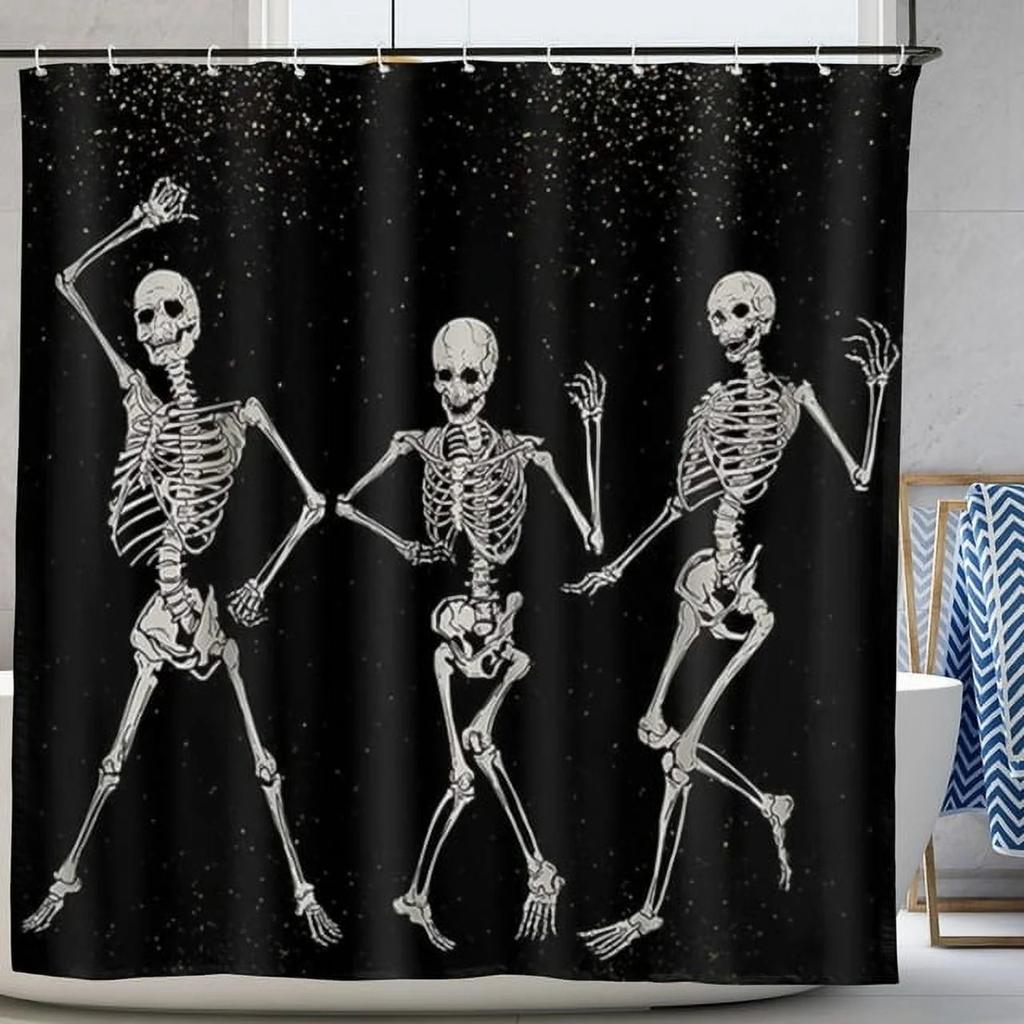 Shower Curtain HD Waterproof No Punch Bathroom Partition Curtain Halloween Print