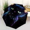 1 Stück Galaxie Katze Outdoor-Regenschirm - Automatisches Öffnen/Schließen, Tragbares 3-fach faltbares Design, 8-Speichen-Eisenrahmen, Perfektes Geschenk für Fans und Reisende. L021