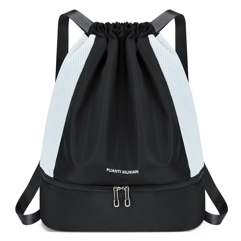 Lightweight Durable Oxford Drawstring Backpack Casual Fitness Gym Bag with Shoes Compartment Fashionable School Sports Bag