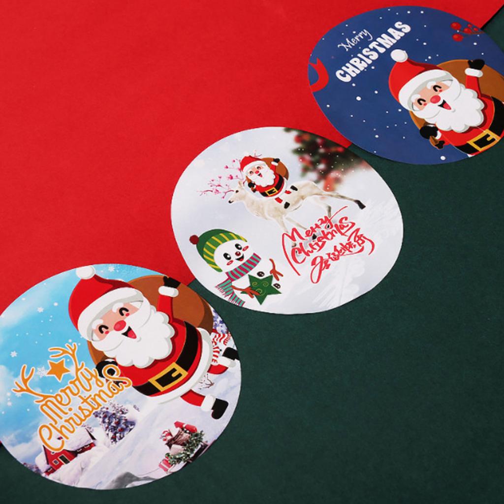 100 PCS Christmas Wrapping Labels Self-adhesive Sealing Labels Christmas Gift Wrap Stickers Christmas Party Supplies