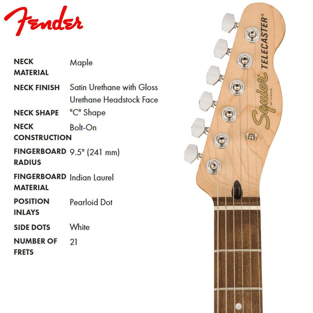 Squier by Fender Affinity Series™ Telecaster Electric Guitar, Laurel Fingerboard, White Pickguard, Olympic White with Soft Case