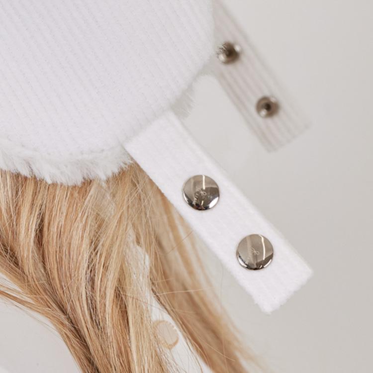 J.JANE Corduroy Ear Flap Ballcap (Ivory)