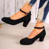 2026 Spring/Fall European American Plus Size Chunky Heel Buckle High Heels Women's Fashion Shoes
