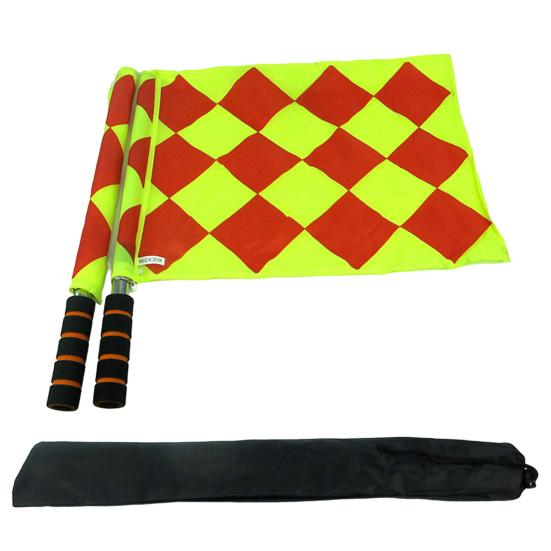 1 Pair Trial Flag Comfortable Handle Fine Workmanship Compact 2 Piece Referee Linesman